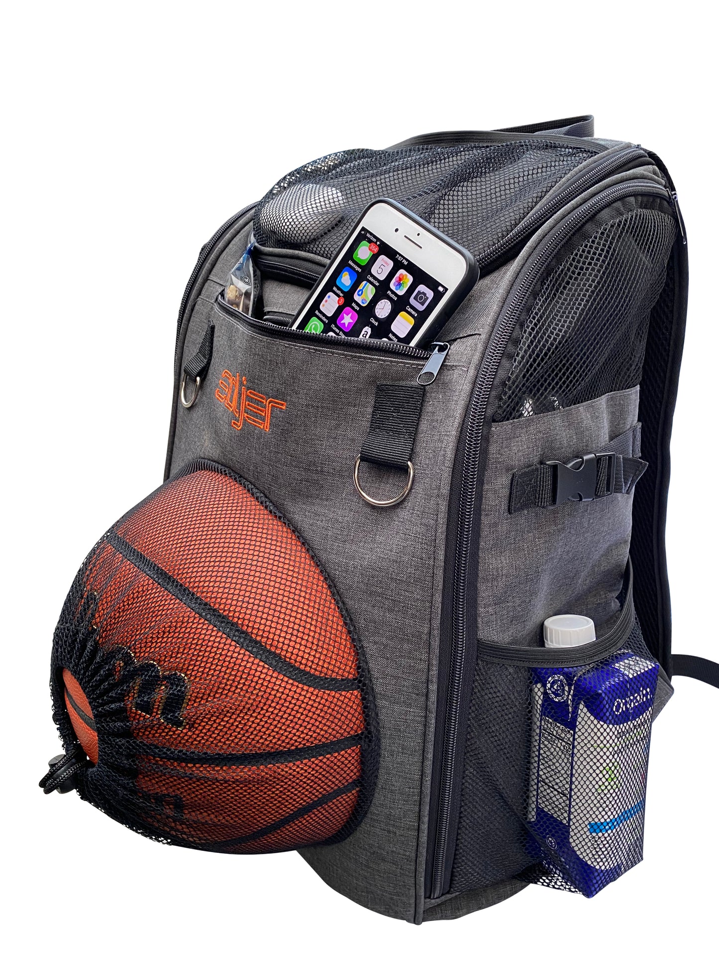Low Profile Basketball Soccer Gym Back Pack with Wet Net
