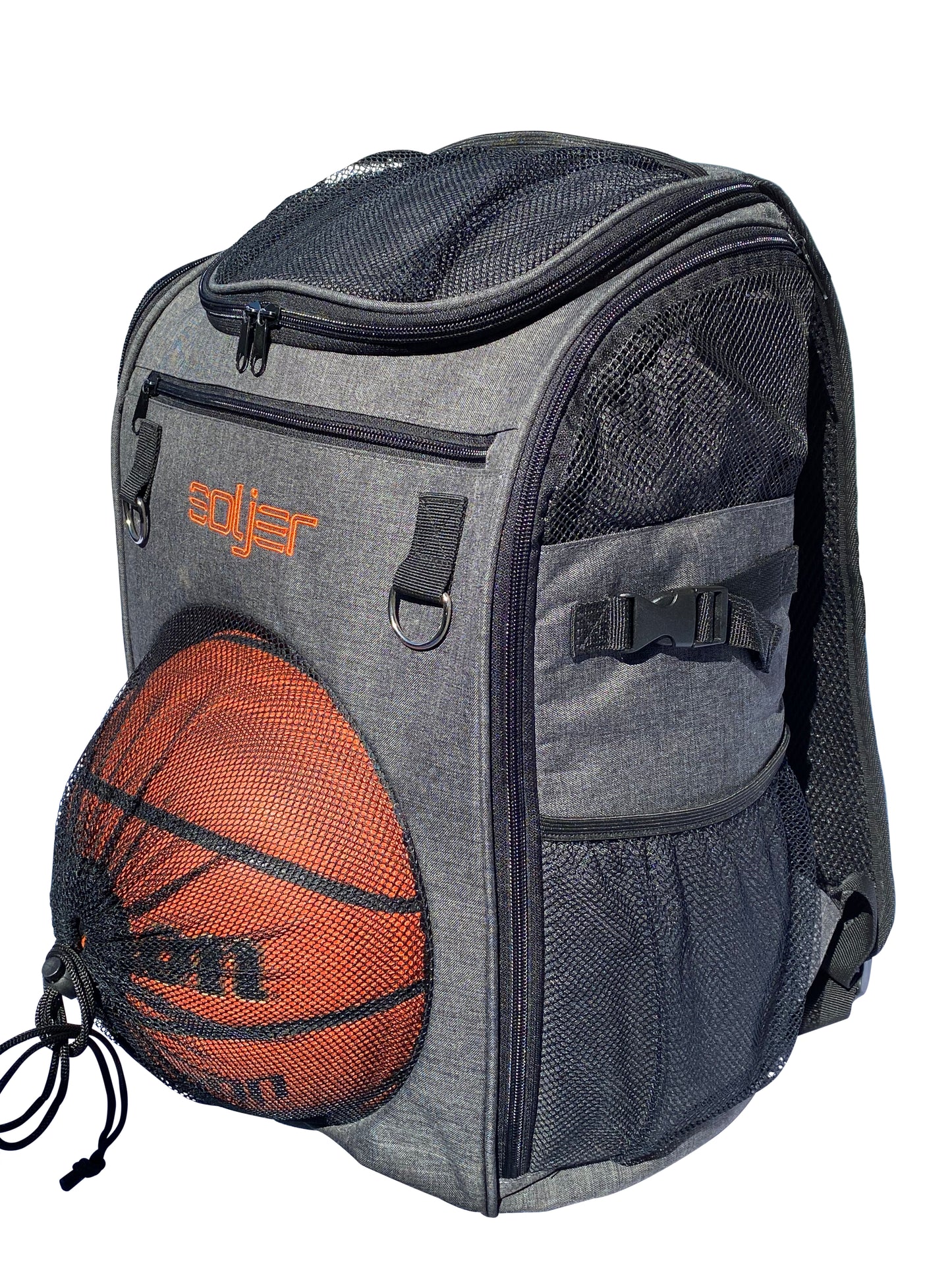 Low Profile Basketball Soccer Gym Back Pack with Wet Net