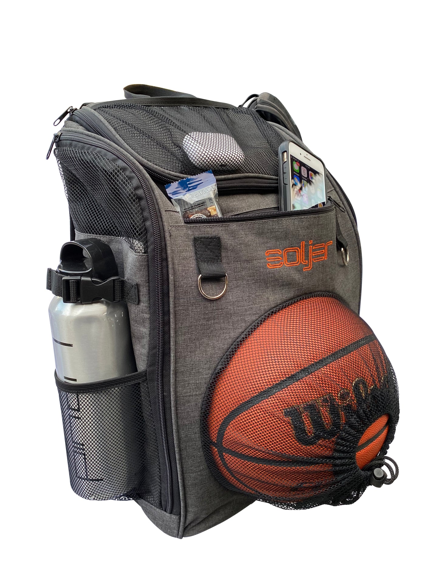 Low Profile Basketball Soccer Gym Back Pack with Wet Net