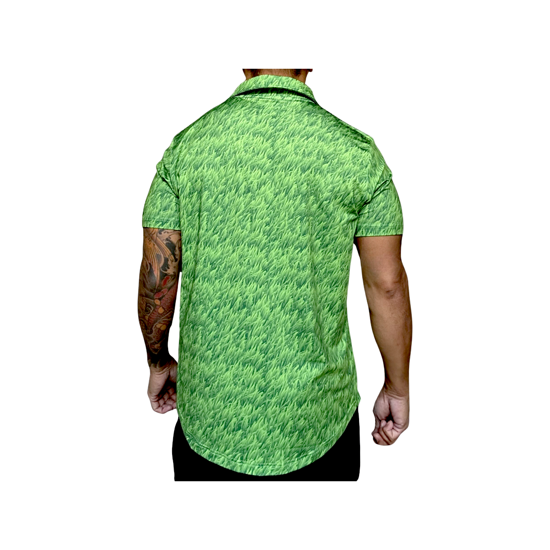 Funny Green Grass Turf Golf Shirt.