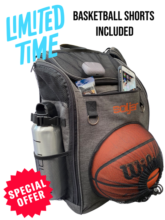 Low Profile Basketball Soccer Gym Back Pack with Wet Net