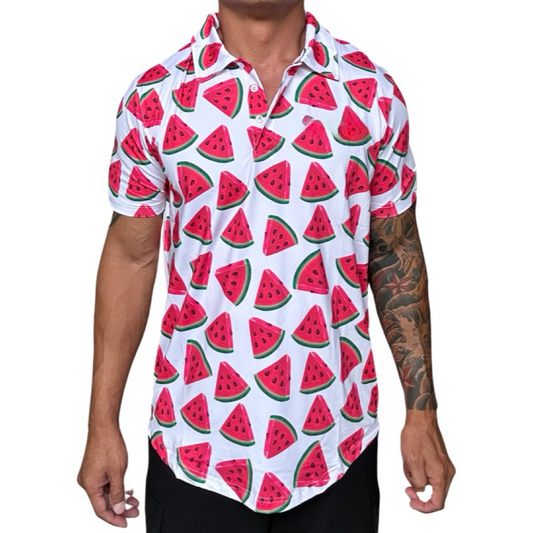 Summer Watermelon Fruit Golf Shirt.