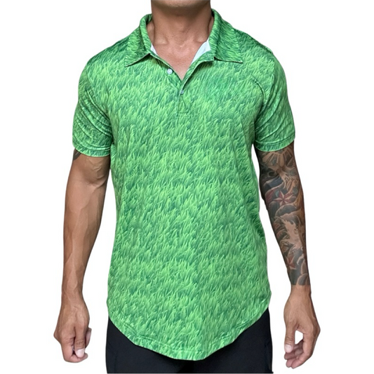 Funny Green Grass Turf Golf Shirt.
