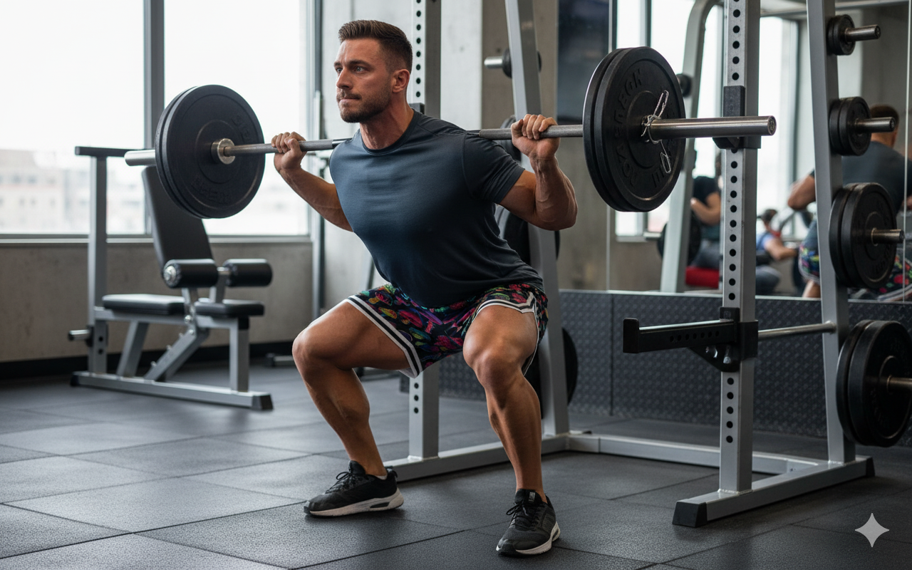 Mens Above The Knee, Short Inseam, Basketball Hoop Shorts - Colorful Mushrooms